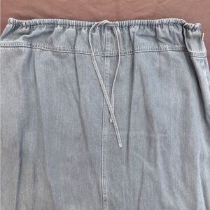 Pendleton Originals Size 16 Light Blue Denim Long Skirt With Pockets 100% Cotton